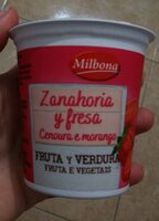 Yogur de fruta y verdura fresa y zanahoria