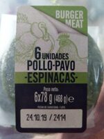 Hamburguesa pollo pavo y espinacas