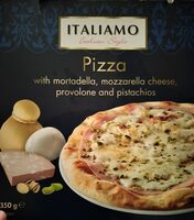 Pizza italiamo mortadella provolone e pistacchi