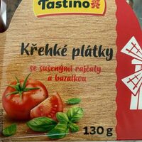 Křehké plátky se sušenými rajčaty a bazalkou