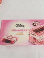 Strawberry layered ice dessert