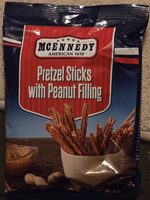 Pretzel sticks with peanut filling