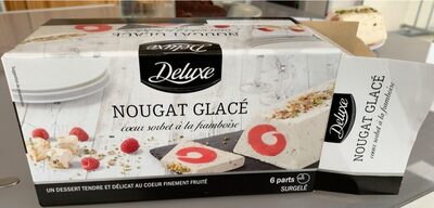 Nougat glacé coeur sorbet à la framboise