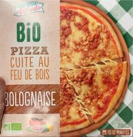 Bio pizza cuit au deu de bois bolognaise