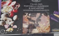 Italian Ham, Portobello Mushroom & Mascarpone Woodfired Sourdough Pizza