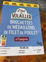 Brochettes de medaillon de poulet à l'espagnole