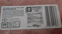 Jambon cuit de Paris découenné dégraissé