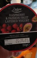 Raspberry and passion fruit layered yogurt
