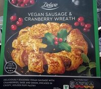 Vegan sausage and cranberry wreath