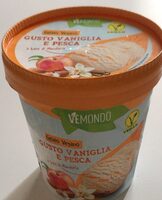 Gelato vegano gusto vaniglia e pesca
