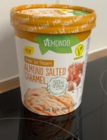 Vegan almond salted caramel ice dessert
