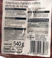 Saucisses fumée au bois de hêtre
