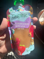 Pear, strawberry, banana, red beet, flax