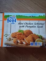 Mini chicken schnitzels with pumpkin seeds