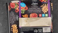 Curried chickpea, red pepper and spinach pie