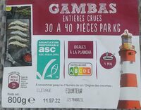 Gambas entières crues