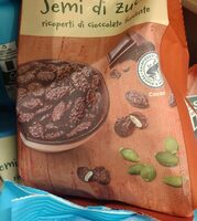 Semi di zucca ricoperti di cioccolato fondente