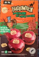 Mix for halloween spooky muffins with pumpkin decoration