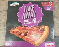 Take away alfredo meat feast pizza