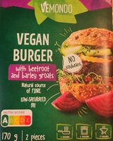 Vegan burger with beetroot and barley groats