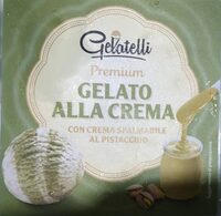 Gelato alla crema con crema spalmabile al pistacchio