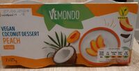 Veganes Kokosdessert Pfirsich