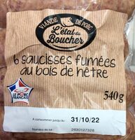 6 saucisses fumees au bois de hêtre