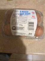 6 mixed size eggs