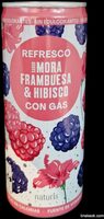 Refresco sabor mora frambuesa &hibisco con gas