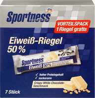 Eiweißriegel 50% Crispy-White-Chocolate Geschmack