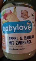 Apfel und Banane mit Zwieback