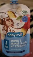 Banane Ananas in Apfel mit Kokosmilch