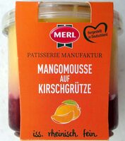 Mangomousse auf Kirschgrütze