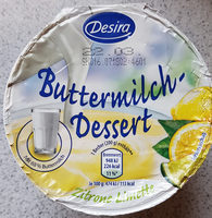 Buttermilch-Dessert zitrone