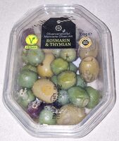 ALDI Wonnemeyer Marinierte Oliven mit Rosmarin & Thymian 100g 1.29€ 1kg 11.56€