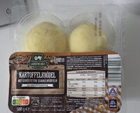 Kartoffelknödel mit Brotwürfelfüllung halb & halb