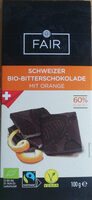 Schweizer Bio-Bitterschokolade mit Orange