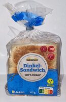 ALDI Goldähren Kleiner Sandwich Toast Dinkel Softes Sandwich aus Dinkel- und Dinkelvollkornmehl 0.99€ 375-g-Packung 1kg = 2.64€