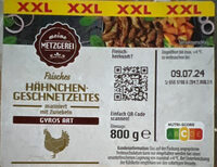 Frisches Hähnchengeschnetzeltes Gyros Art