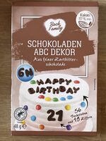 Schokoladen ABC Dekor