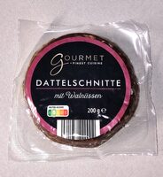 Dattelschnitte mit Walnüssen