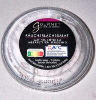 Räucherlachssalat mit fruchtigem Meerrettich-Dressing