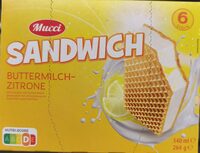 Sandwich-Eis Buttermilch-Zitrone