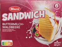 Sandwich-Eis Buttermilch-Waldbeere