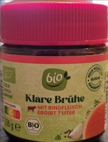 Klare Bio-Brühe mit Rindfleisch