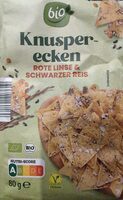 ALDI BIO Knusperecken Rote Linsen & Schwarzer Reis kontrolliert ökologische Erzeugung vegan 1.39€ 80-g-Packung 1kg 17.38€