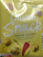 Oliven-Snack - Grüne Oliven mit Chili und Kräutern