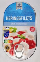 Heringsfilets geteilt in Tomatensauce