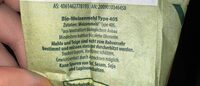 ALDI BIO Bio MEHL Weizenmehl Type 405 1kg