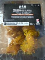 Brochette de poitrine de poulet curry pavot